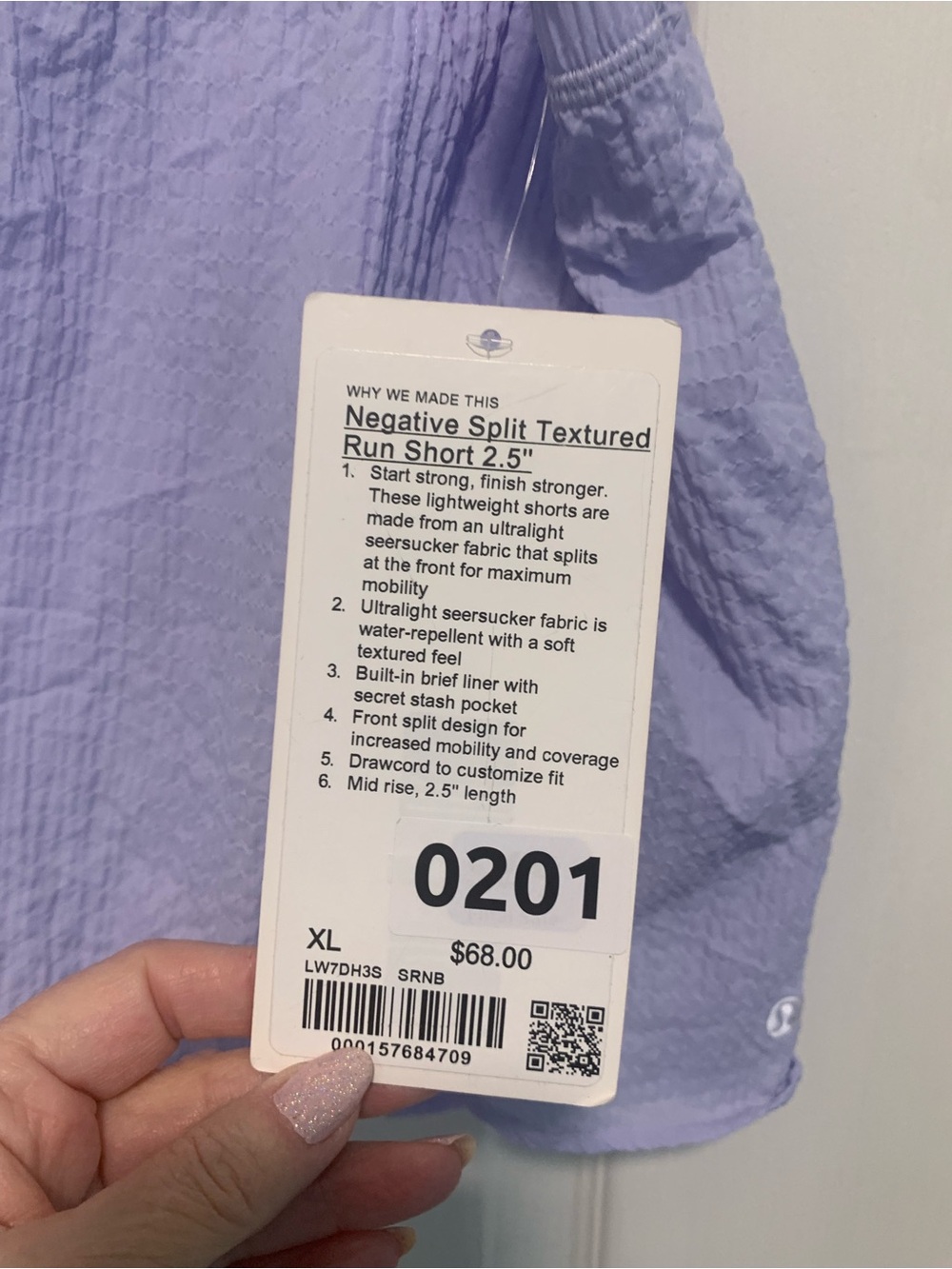 76. NWT Lululemon negative split textured run short 2.5” Size XL - Picture 6 of 6